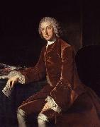 Oil on canvas portrait of a seated w:William Pitt unknow artist